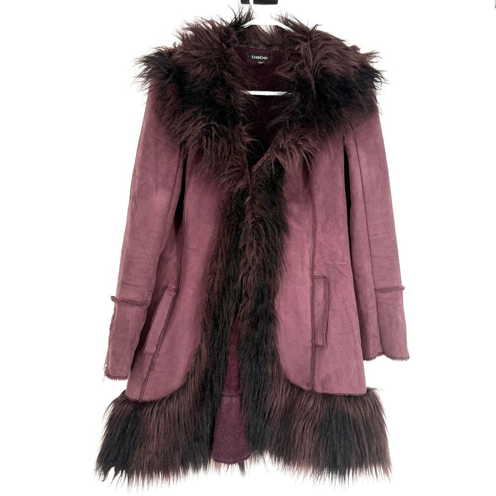 Vintage Bebe Afghan Coat Penny Lane Fur Y2K Jacket Boho Hippie Whimsigoth Size S